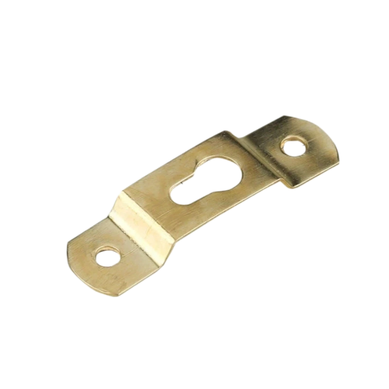 Gold Small Keyhole Concealed Picture Hanger 49 mm long 13 mm wide 0.6 mm gold steel bow 5.5 mm 6.5mm slot