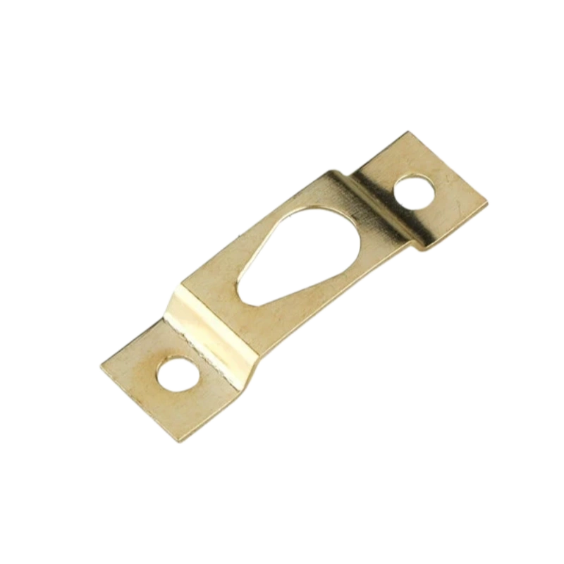 Gold Mini Teardrop Keyhole Concealed Picture Hanger 38 mm long 11 mm wide 0.6 mm gold steel bow 4 mm teardrop slot