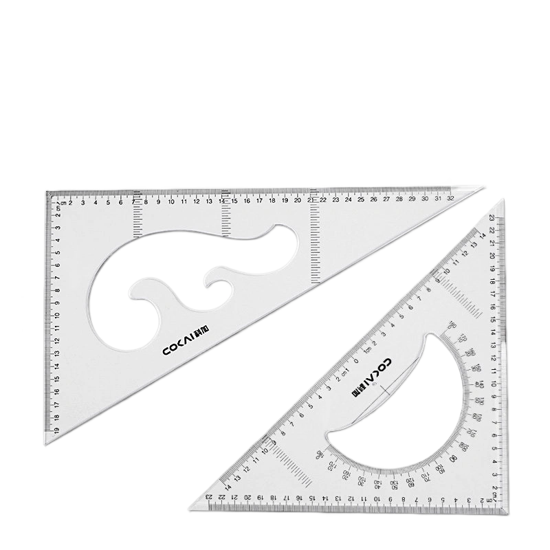 35cm triangle ruler set large format COCAI 30 45 degree acrylic A0 A1 board