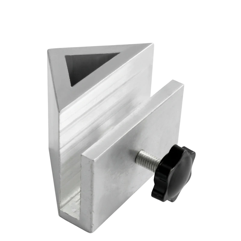 large positioning block corner cutting machine large fence aluminum V-block 65mm height 70mm depth 80mm width thumb screw