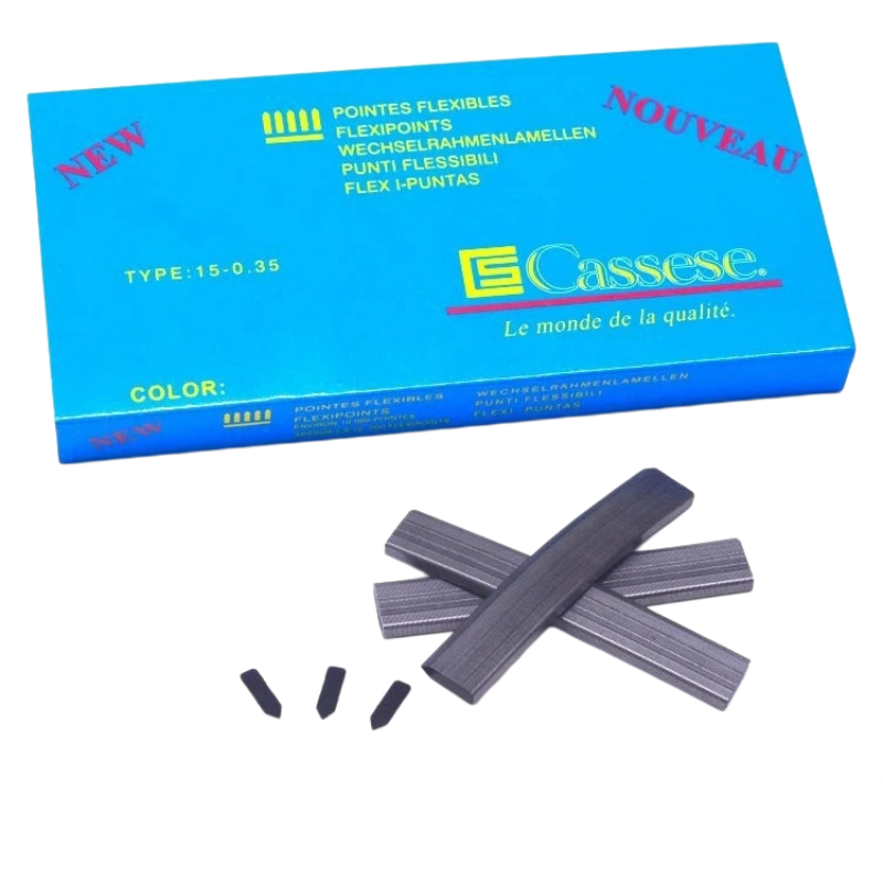 Eco-friendly Flexible Points 15mm length 4.5mm width 0.35mm thickness 10000 pieces per box.
