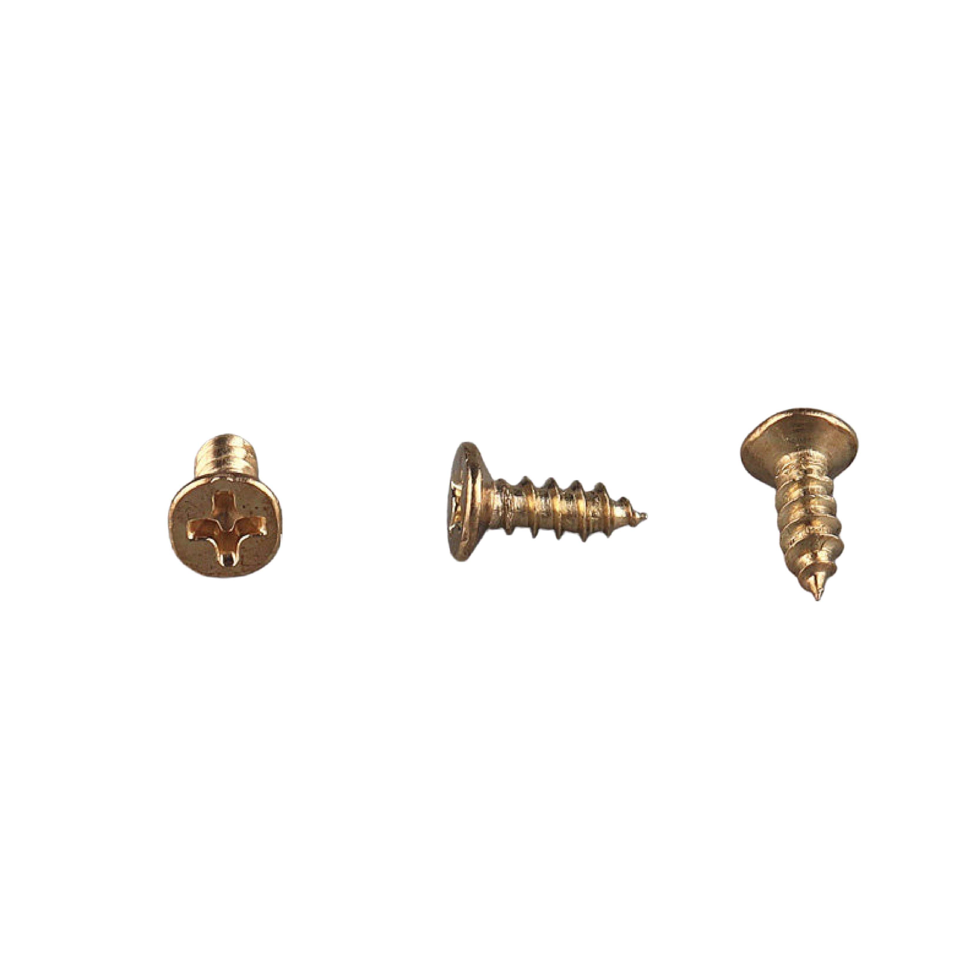 Gold Flat Head Self-Tapping Screw 3x10mm gold-plated countersunk for medium-thickness gold frame moulding