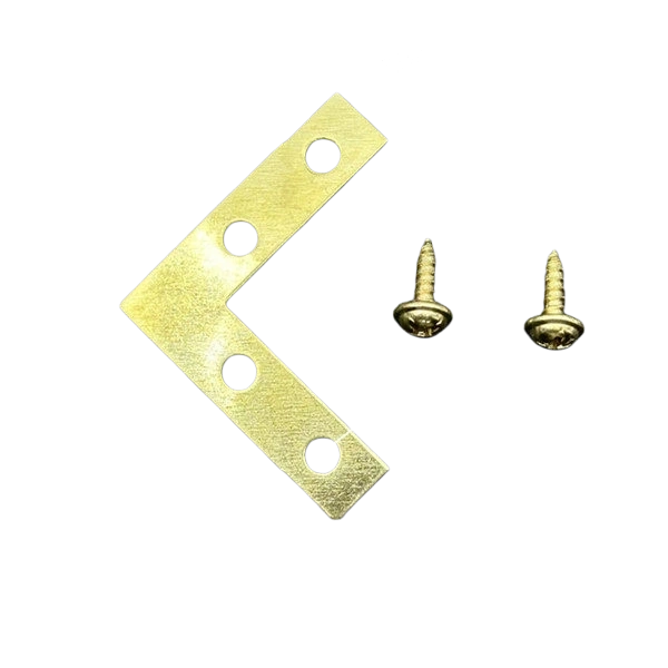 Gold Small L-Bracket Corner Brace 38mm with Screws L44 – 0.6mm