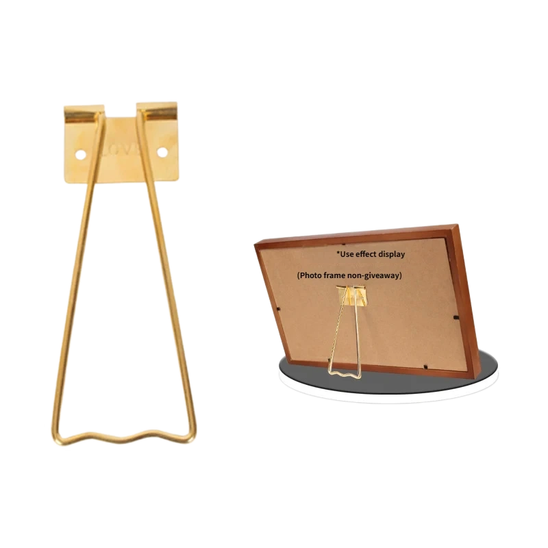 Gold Small Iron Picture Frame Easel Stand R12 – 111 mm gold wire easel for 15–18 cm frames