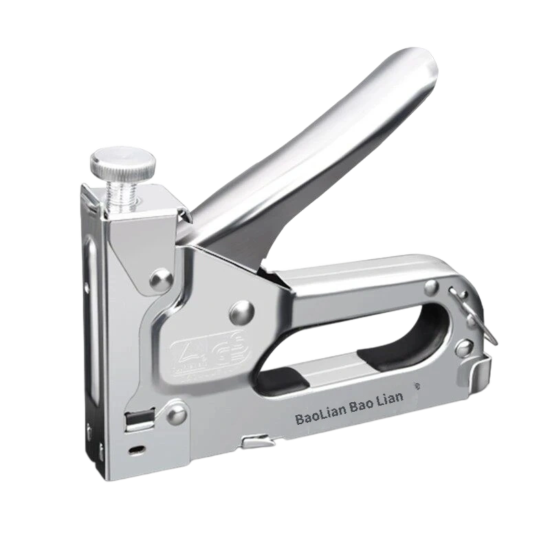 Hand Guard Staple Gun G02 with safety handle and 155mm length for woodworking.