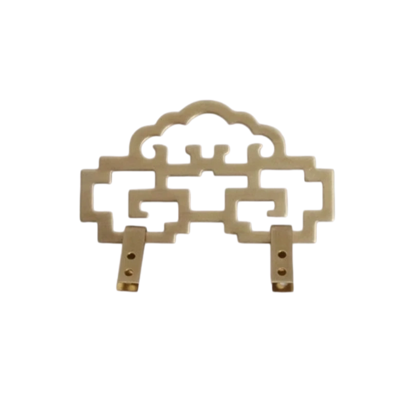 Large Cloud Lattice Brass Picture Hanging Hook X07 – 9.55cm wide