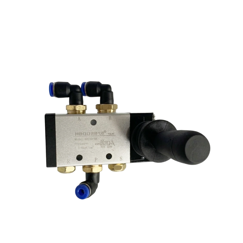 manual valve corner nailer nail feeding HBQD 4H210-08 hand push 2-fen elbow connector 1-fen silencer pneumatic control