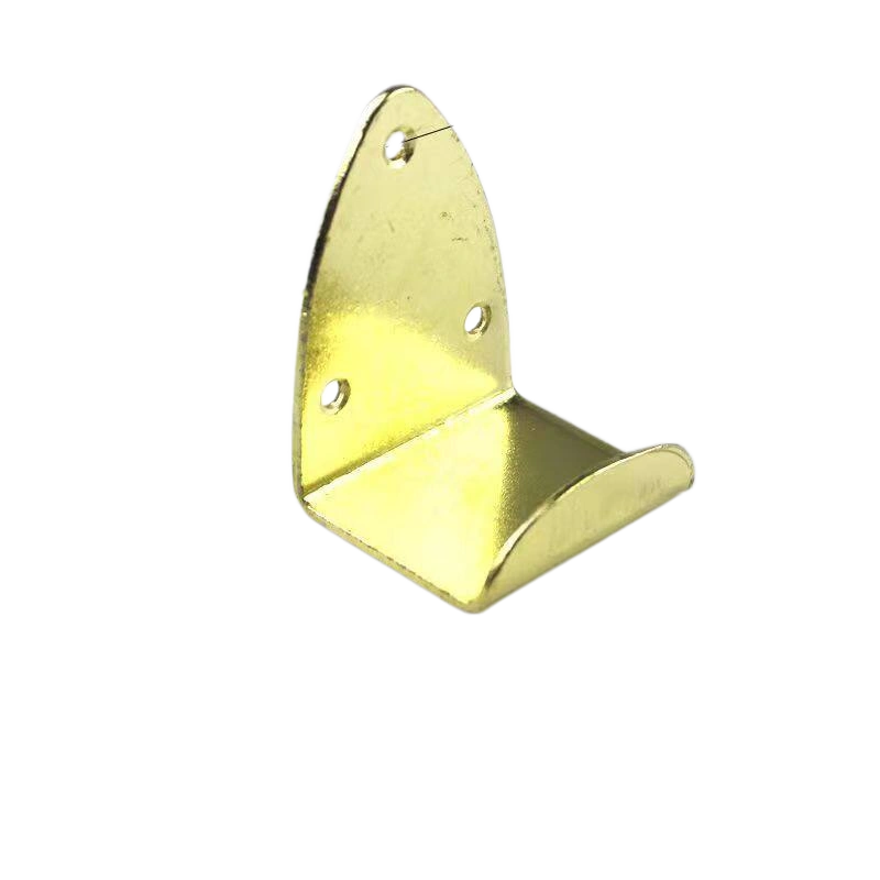 Gold Large Hook L-Bracket 60 mm variant 2 35 mm arm 44 mm base 3 holes retaining lip gold heavy duty