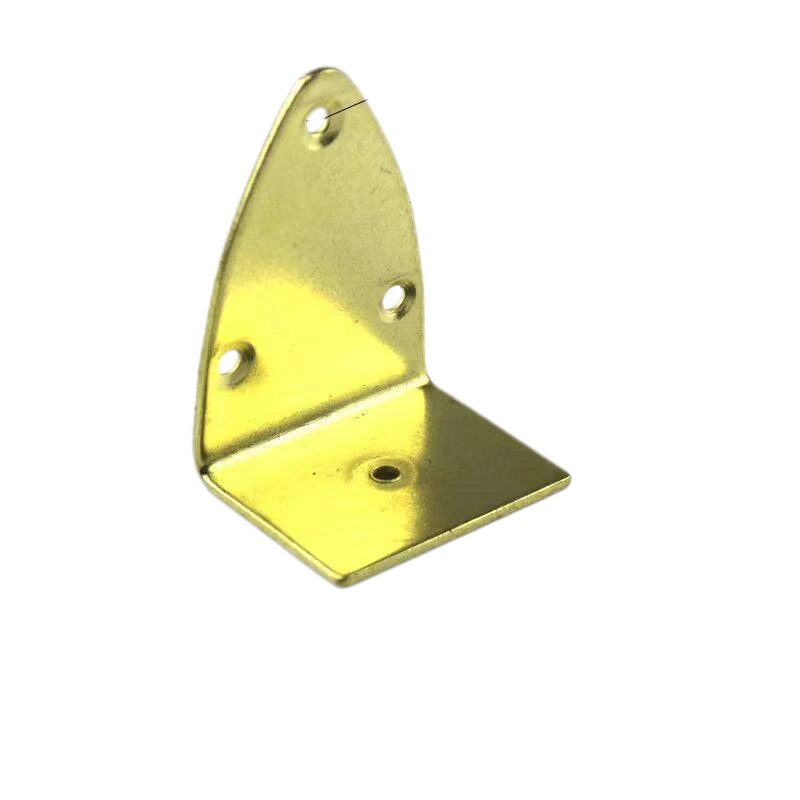 Gold Large Flat L-Bracket 60 mm variant 3 30 mm arm 41 mm base 3 holes 4 mm gold-tone heavy duty