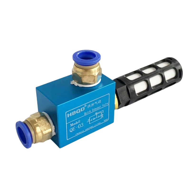 quick exhaust valve corner nailer pneumatic HBQD QE-03 blue 145mm 35mm 3/8 connector exhaust silencer