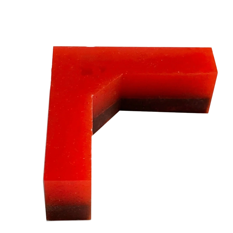 Rubber Pressing Block CNC Corner Nailing Machine L-Shape – 53x53x58mm red polyurethane
