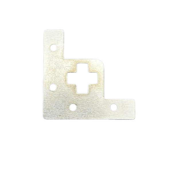 Silver Cross-Slot L-Bracket Corner Brace 45mm L49 – 0.6mm