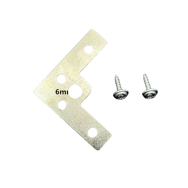 Silver Round-Hole L-Bracket Corner Brace 40mm with Screws L48 – 0.7mm