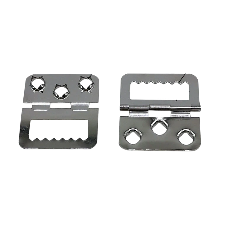 Silver Large Folding Clasp Hinge 31x37mm chrome finish serrated slot picture frame back hardware