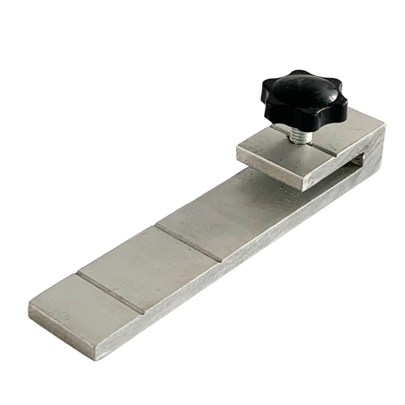 wood support strip corner cutting machine aluminum 144mm length 4mm height 3mm depth thumb screw adjustable stop thin profile support
