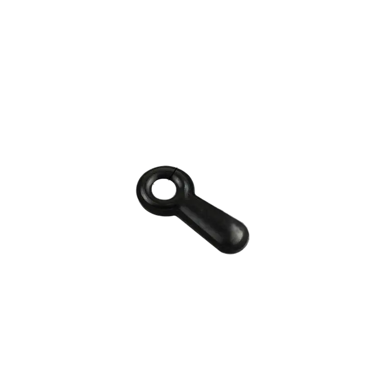 Small Embossed Turn Button Clip Black 16mm 3mm hole dumbbell shape U14