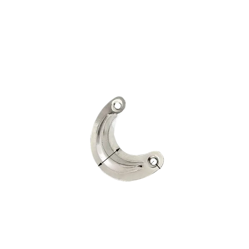 Moon Shape Silver Turn Button Clip 33.5mm crescent 2-hole 0.4mm steel U20