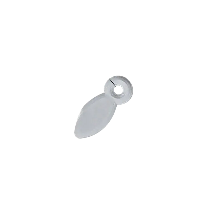 Small Clear Plastic Melon-Seed Turn Button Clip 16mm 2.5mm hole transparent U27
